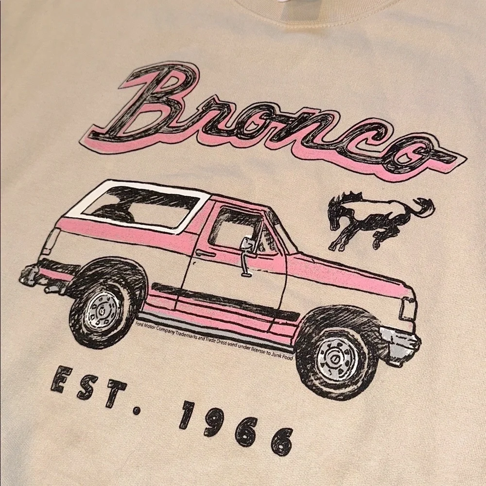 Junk food unisex 1966 Bronco flea market fleece crew sweatshirt size large - Picture 6 of 7